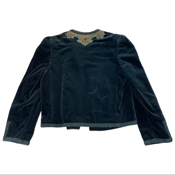 Vintage Escada Green Cotton Blazer Coat Jacket 40 - Picture 2 of 11